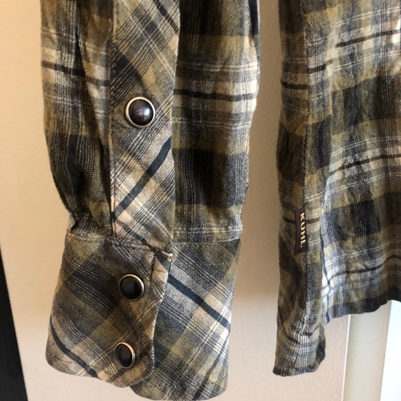 Kuhl Western Plaid Flannel Mens M Snap - Picture 4 of 5